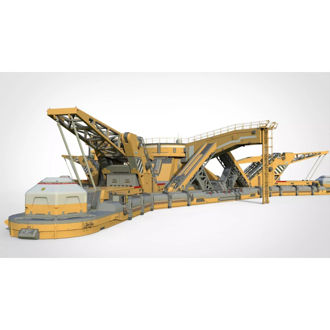 Sci-Fi Platform 3D Model – Modular Cyberpunk Architecture, FBX - View 6