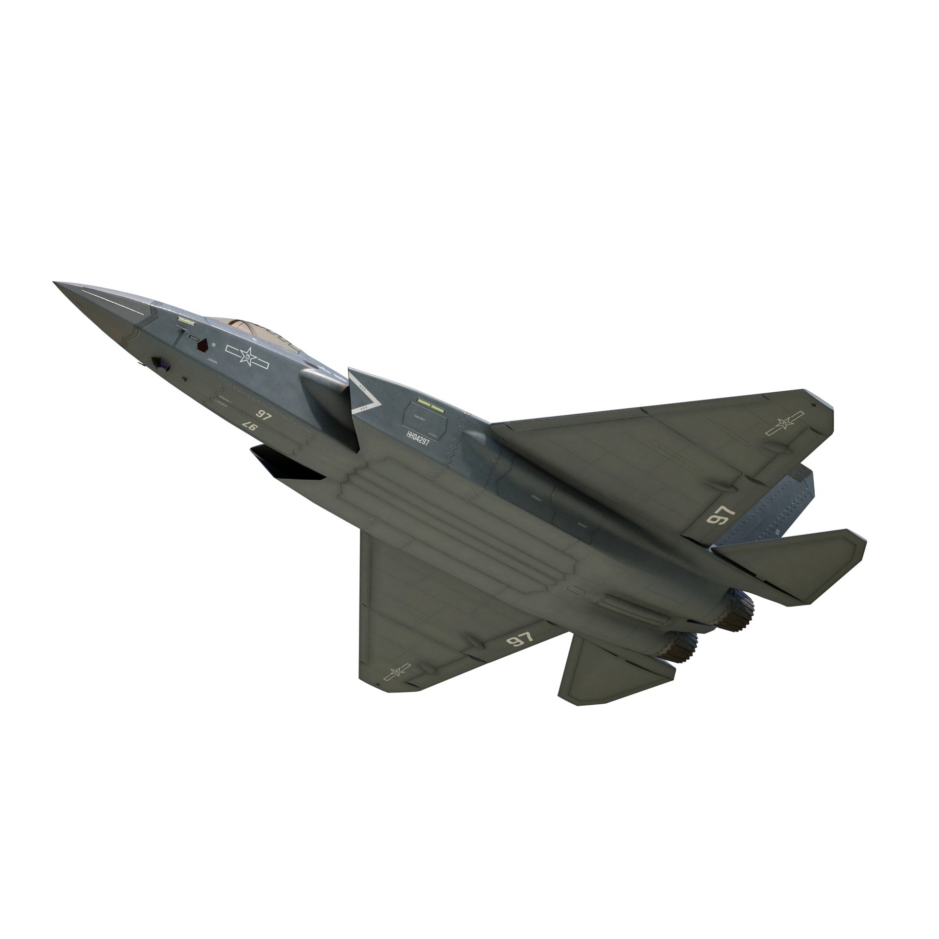 Shenyang J35 Gyrfalcon - Low-Poly Game-Ready 3D Model - View 17