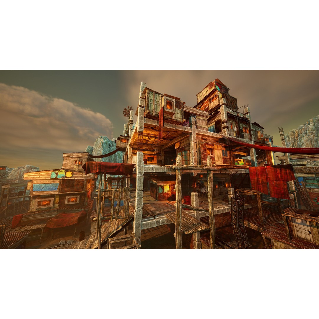 Junk Town 3D Model – Low Poly Post-Apocalyptic City Asset, FBX - View 11