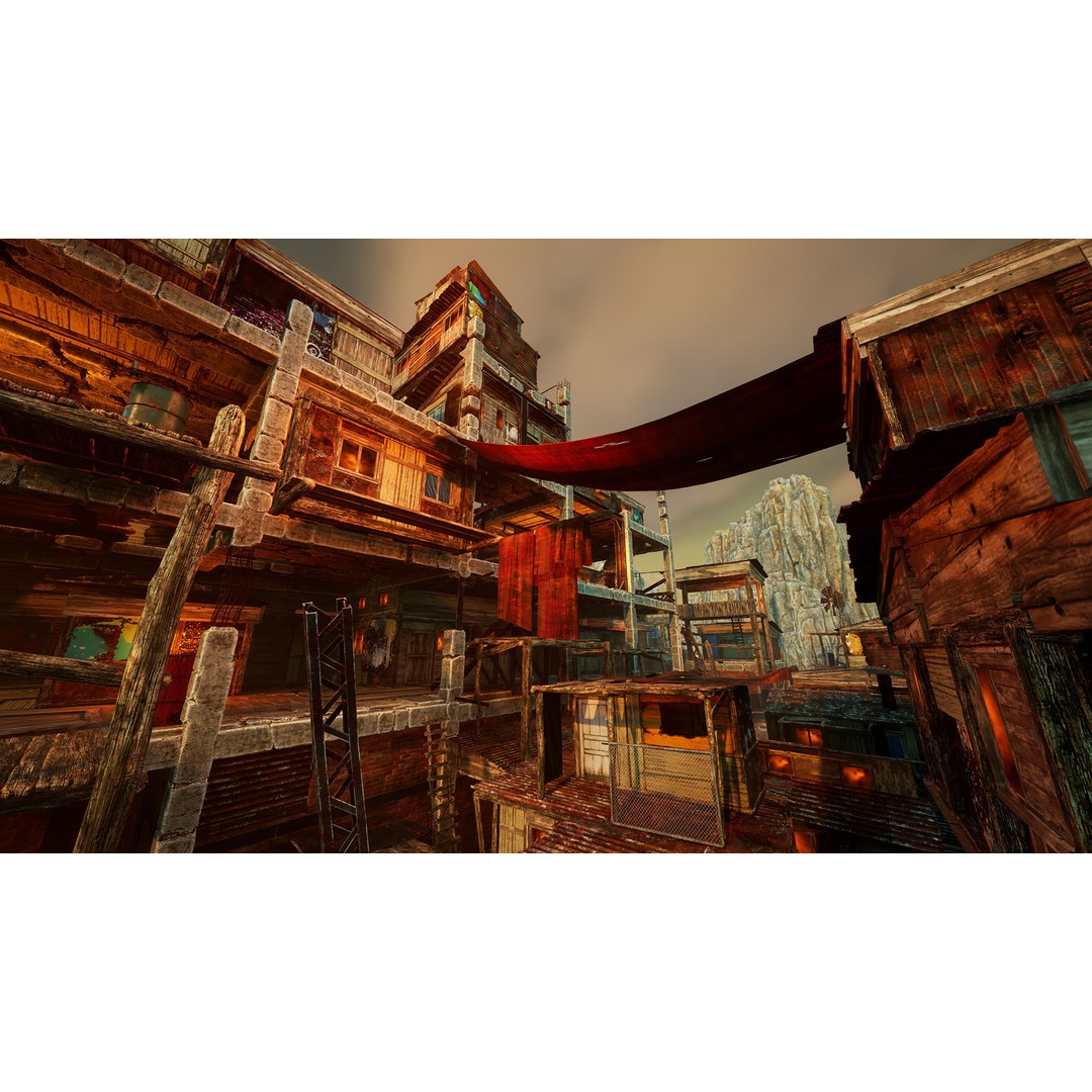 Junk Town 3D Model – Low Poly Post-Apocalyptic City Asset, FBX - View 12