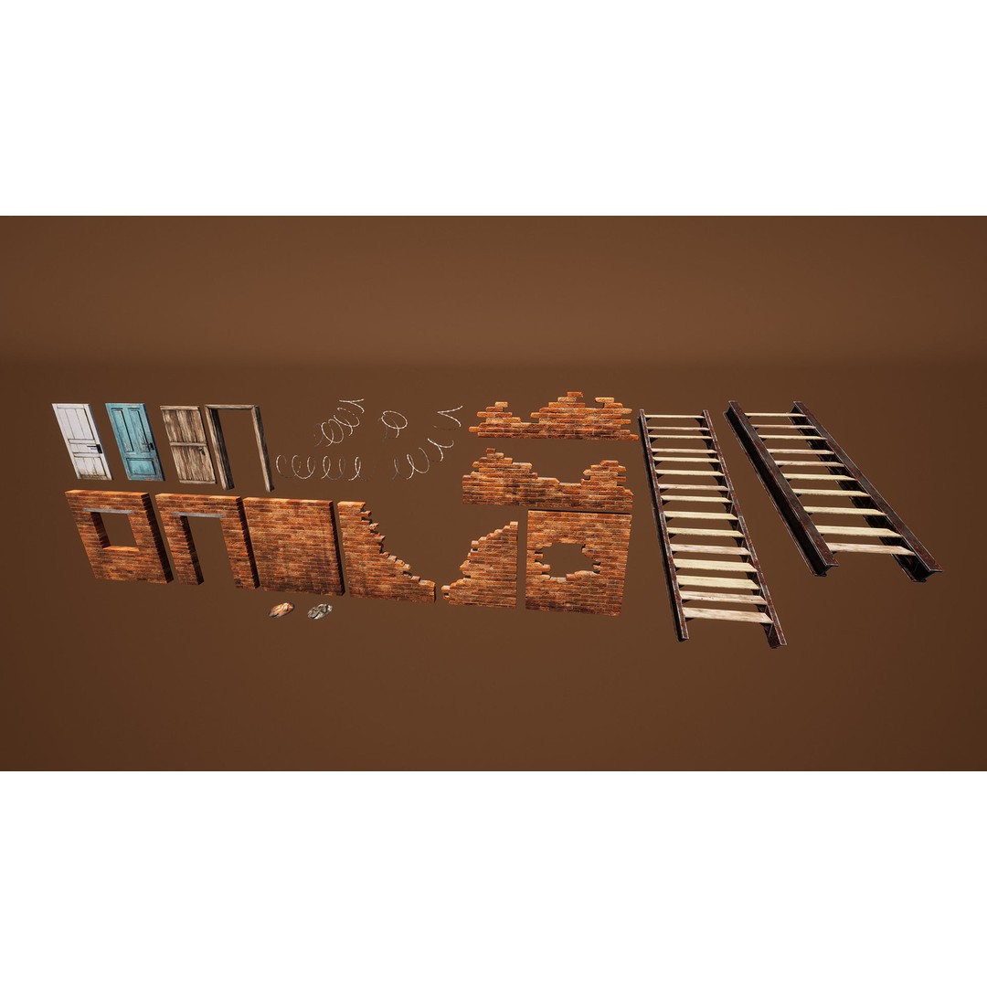 Junk Town 3D Model – Low Poly Post-Apocalyptic City Asset, FBX - View 16