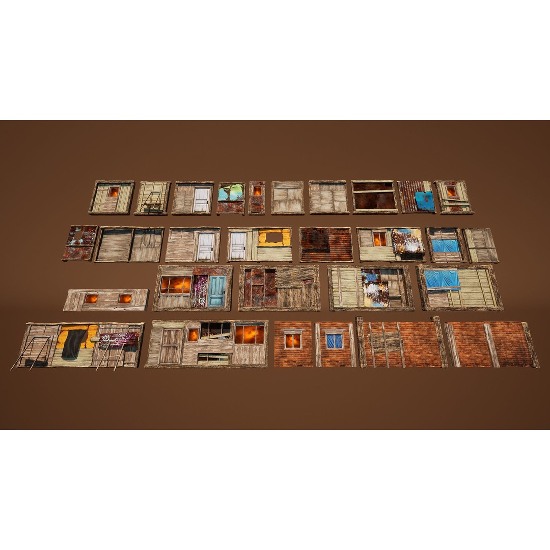 Junk Town 3D Model – Low Poly Post-Apocalyptic City Asset, FBX - View 21