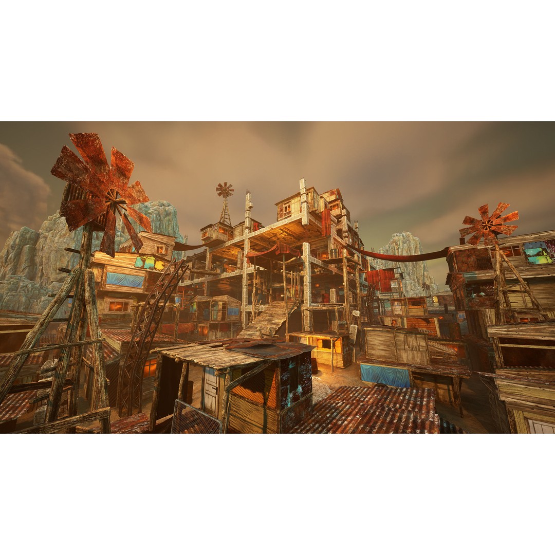 Junk Town 3D Model – Low Poly Post-Apocalyptic City Asset, FBX - View 4