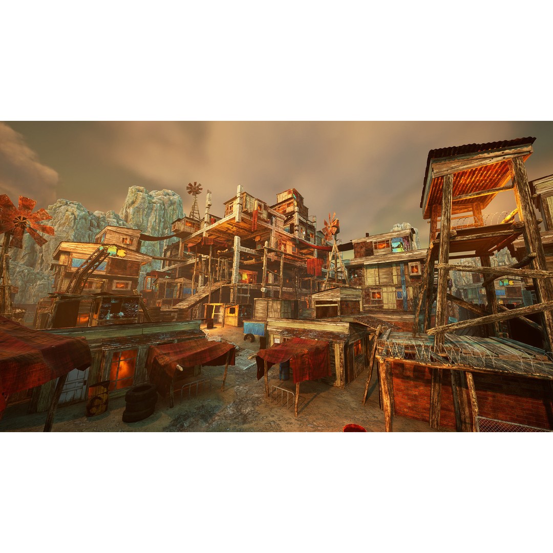 Junk Town 3D Model – Low Poly Post-Apocalyptic City Asset, FBX - View 5