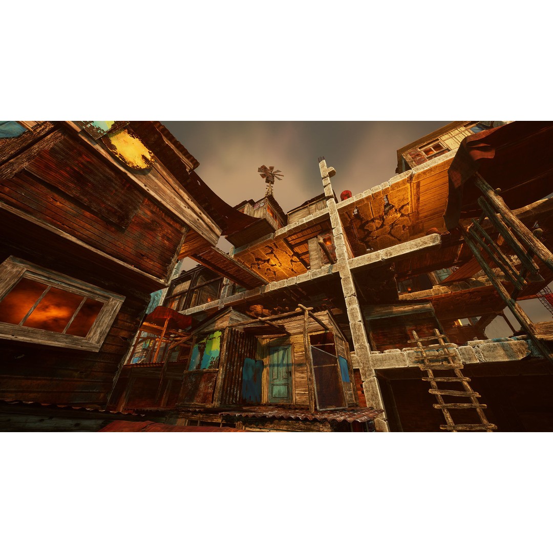 Junk Town 3D Model – Low Poly Post-Apocalyptic City Asset, FBX - View 6
