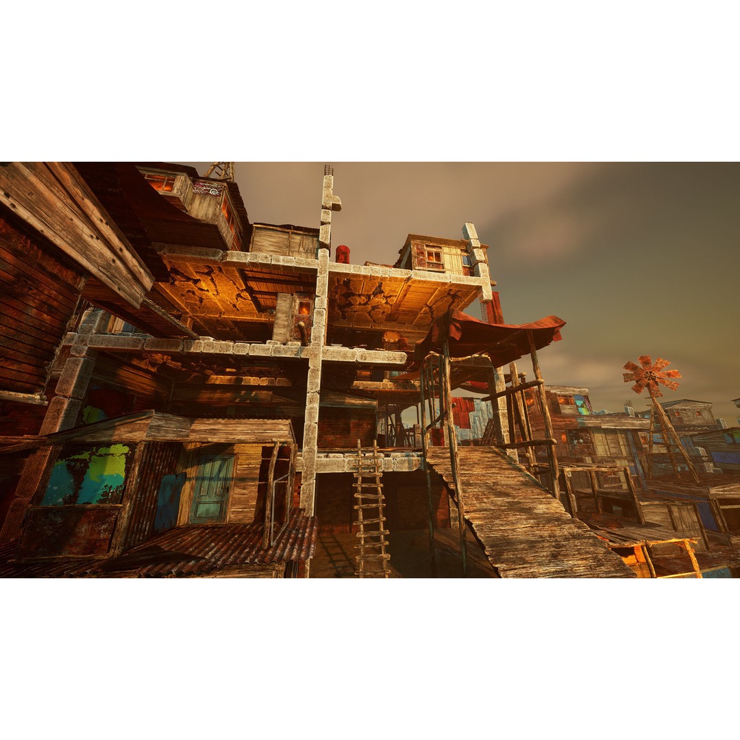 Junk Town 3D Model – Low Poly Post-Apocalyptic City Asset, FBX - View 9