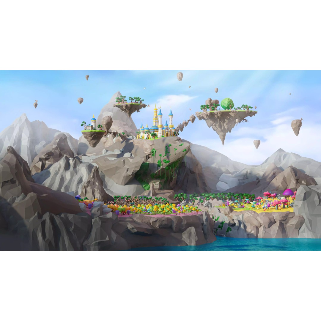 Fantasy Landscape 3D Model – Low Poly Game Asset, FBX, PBR, Rigged - View 17
