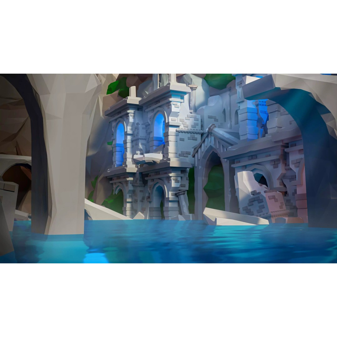 Fantasy Landscape 3D Model – Low Poly Game Asset, FBX, PBR, Rigged - View 27