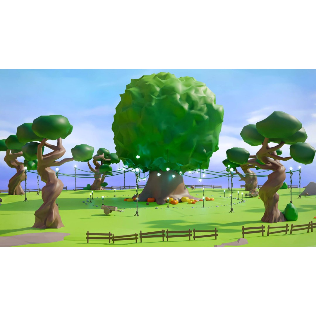 Fantasy Landscape 3D Model – Low Poly Game Asset, FBX, PBR, Rigged - View 31