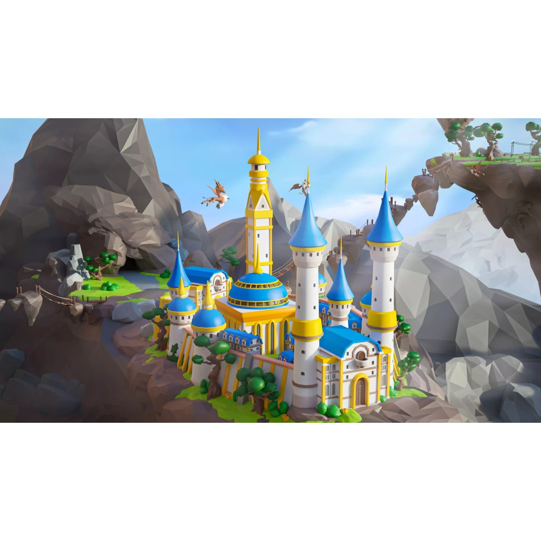 Fantasy Landscape 3D Model – Low Poly Game Asset, FBX, PBR, Rigged - View 34