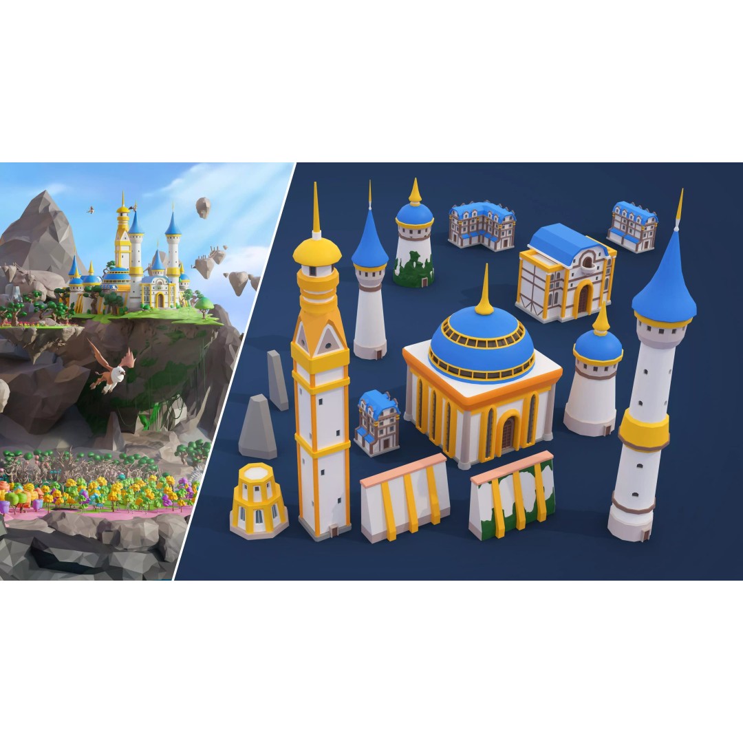 Fantasy Landscape 3D Model – Low Poly Game Asset, FBX, PBR, Rigged - View 37