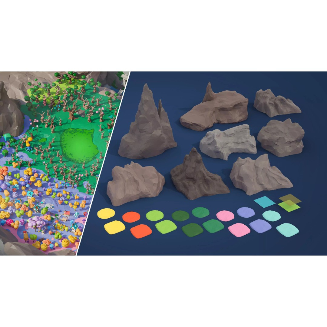 Fantasy Landscape 3D Model – Low Poly Game Asset, FBX, PBR, Rigged - View 47