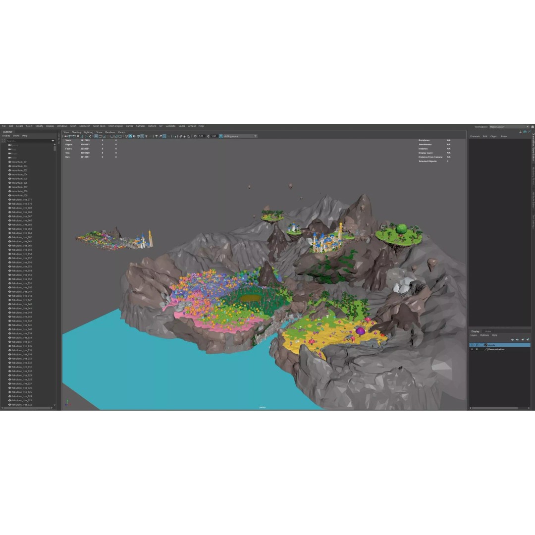 Fantasy Landscape 3D Model – Low Poly Game Asset, FBX, PBR, Rigged - View 52