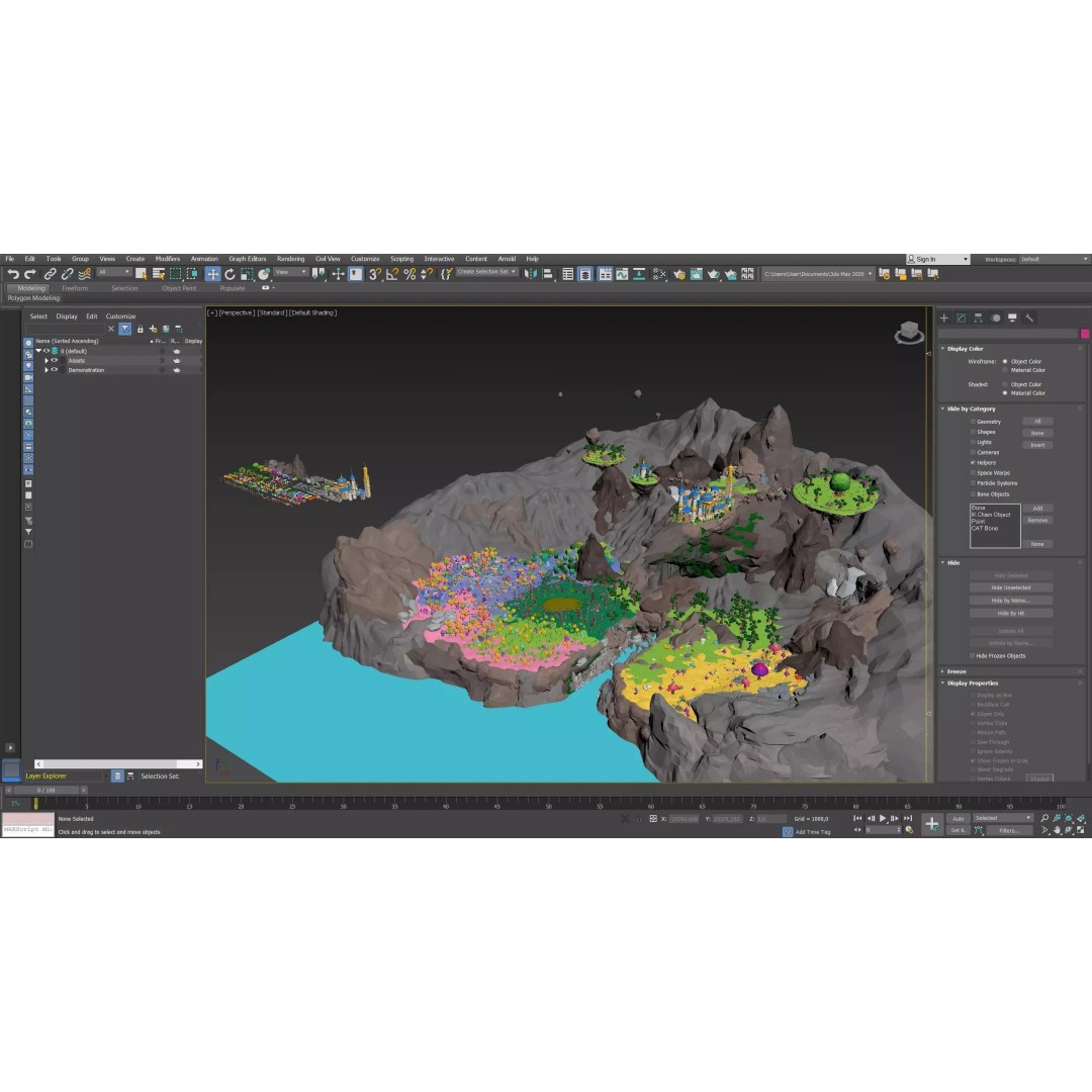 Fantasy Landscape 3D Model – Low Poly Game Asset, FBX, PBR, Rigged - View 54
