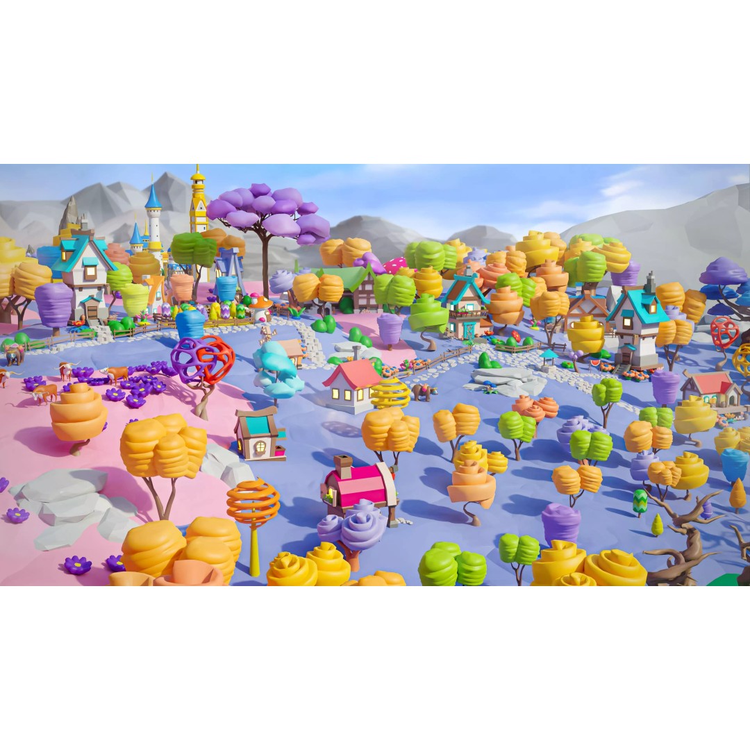 Fantasy Landscape 3D Model – Low Poly Game Asset, FBX, PBR, Rigged - View 6