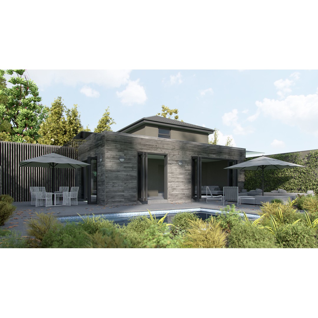 House Jackson Exterior 3D Model – Octane C4D Scene Files, Game-Ready - View 4