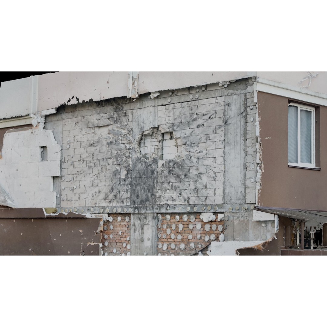 Ukrainian Facades 3D Model – Low Poly Architectural Scans, FBX, OBJ, Blender - View 7