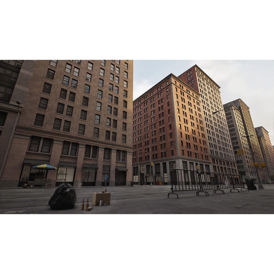 Downtown City Pack 3D Model – Low-Poly Game Asset, FBX, OBJ - View 10
