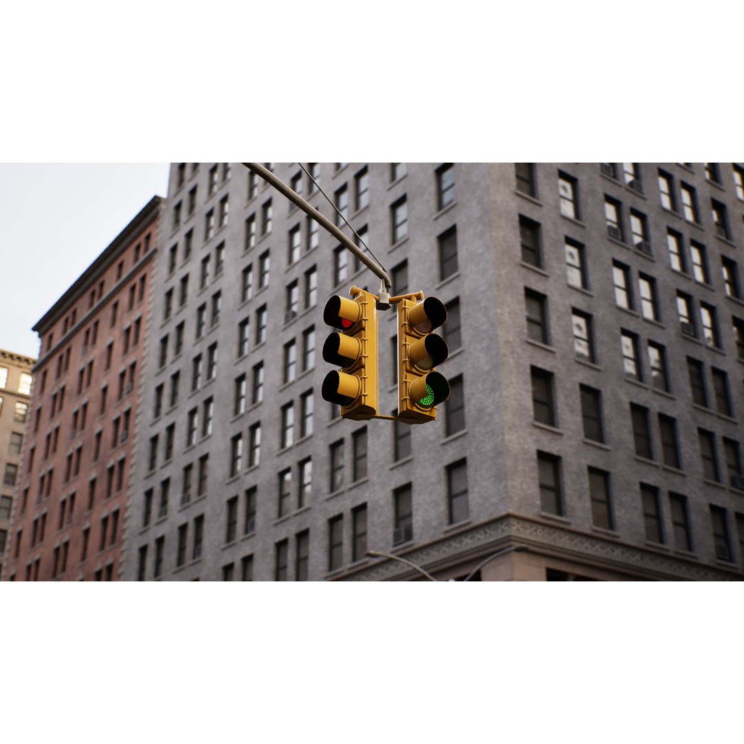 Downtown City Pack 3D Model – Low-Poly Game Asset, FBX, OBJ - View 11