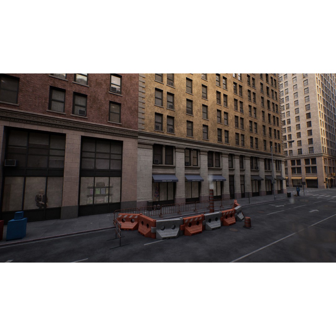 Downtown City Pack 3D Model – Low-Poly Game Asset, FBX, OBJ - View 12