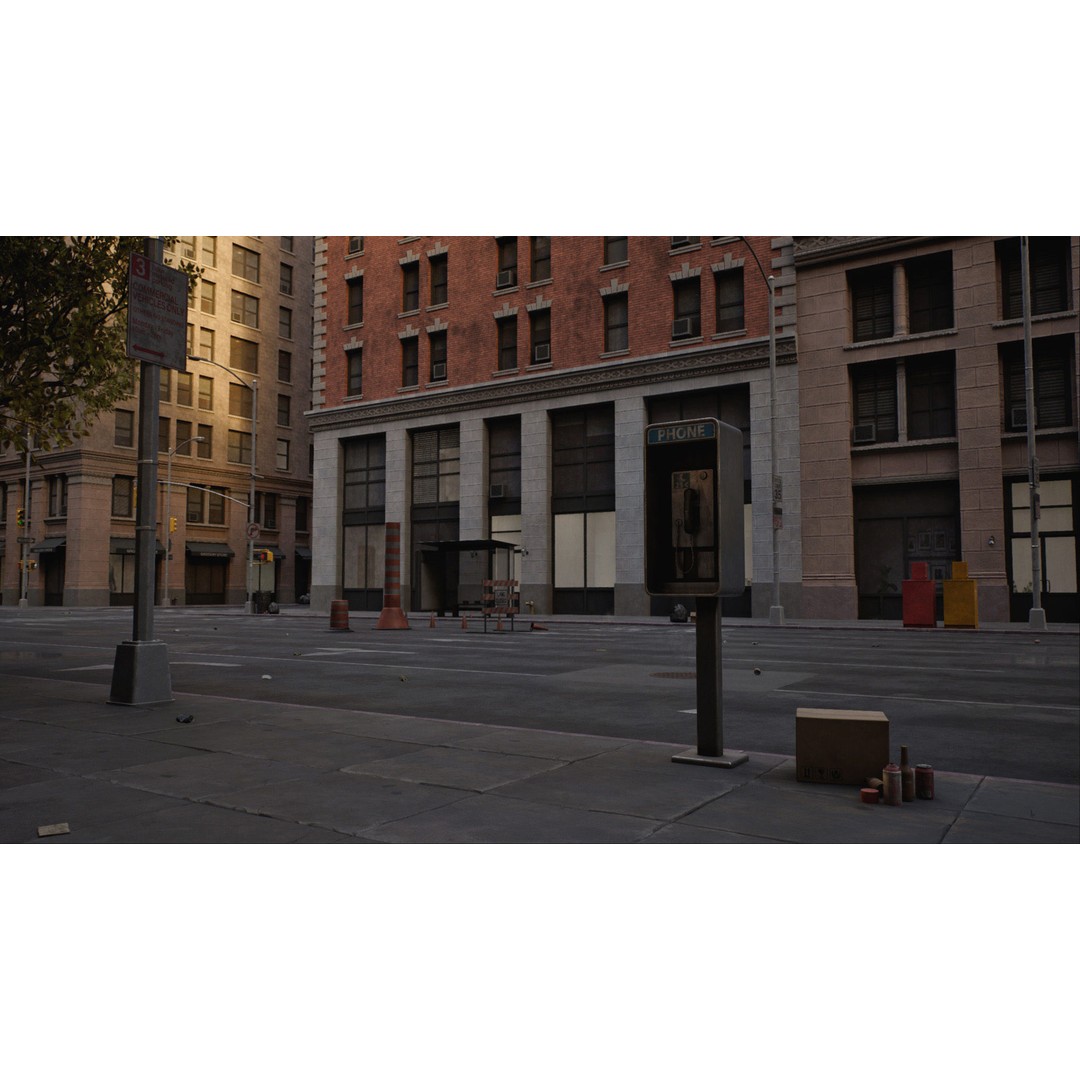 Downtown City Pack 3D Model – Low-Poly Game Asset, FBX, OBJ - View 14