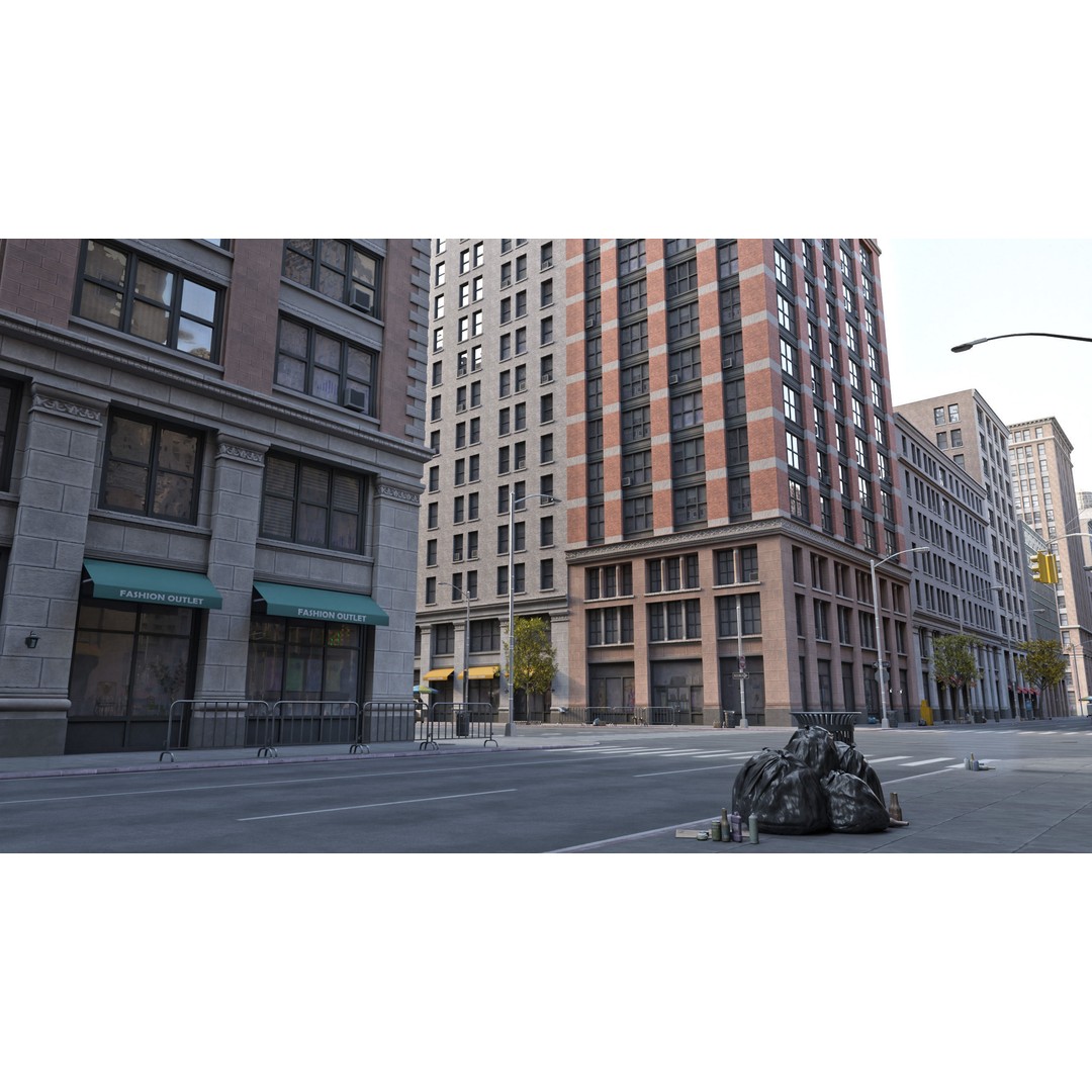Downtown City Pack 3D Model – Low-Poly Game Asset, FBX, OBJ - View 19