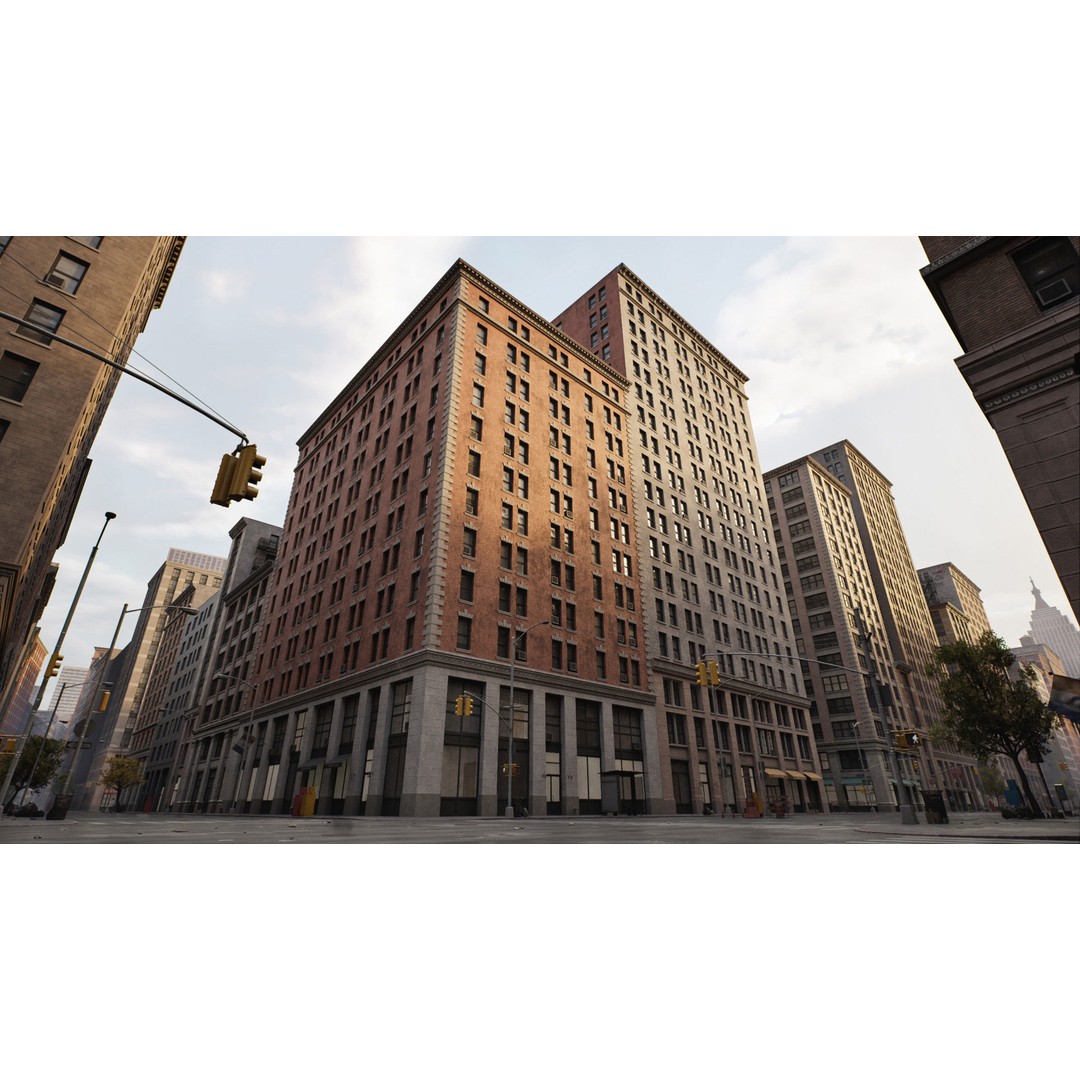 Downtown City Pack 3D Model – Low-Poly Game Asset, FBX, OBJ - View 4