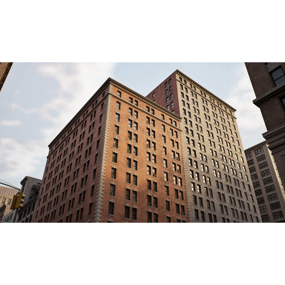 Downtown City Pack 3D Model – Low-Poly Game Asset, FBX, OBJ - View 8