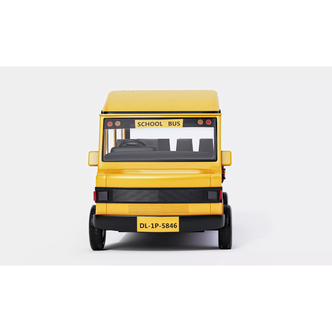 Realistic School Transport Bus 3D Model – High Poly, Game Ready, FBX