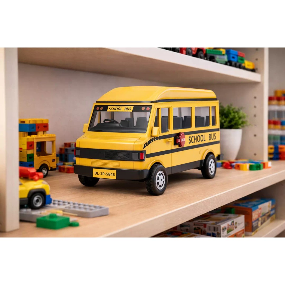 Realistic School Transport Bus 3D Model – High Poly, Game Ready, FBX - View 3