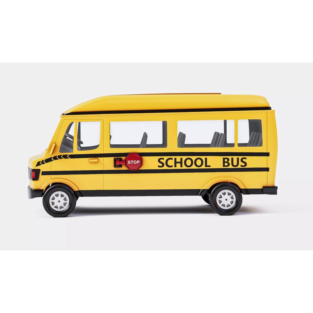 Realistic School Transport Bus 3D Model – High Poly, Game Ready, FBX - View 8