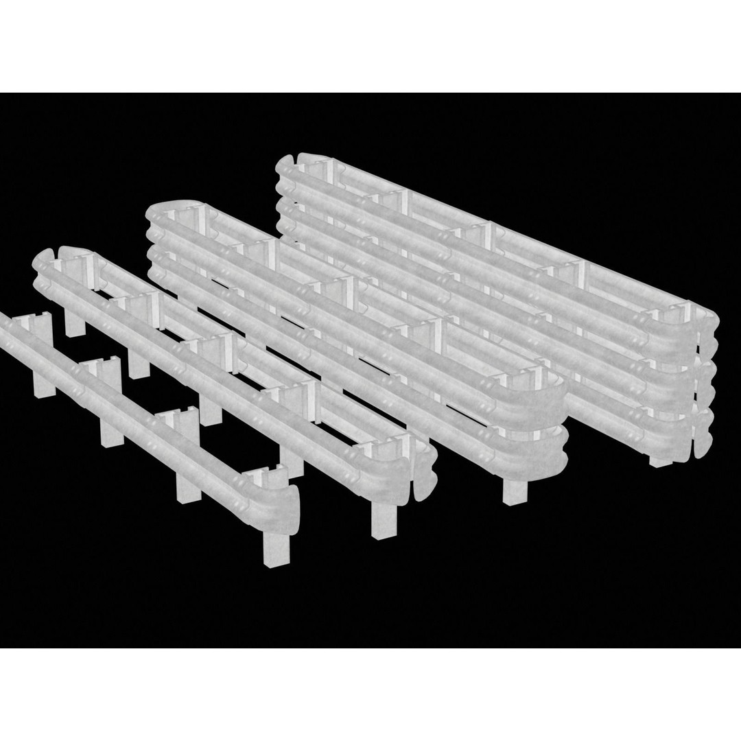Realistic Road Fence 3D Model – Low Poly Game Asset, FBX - View 15