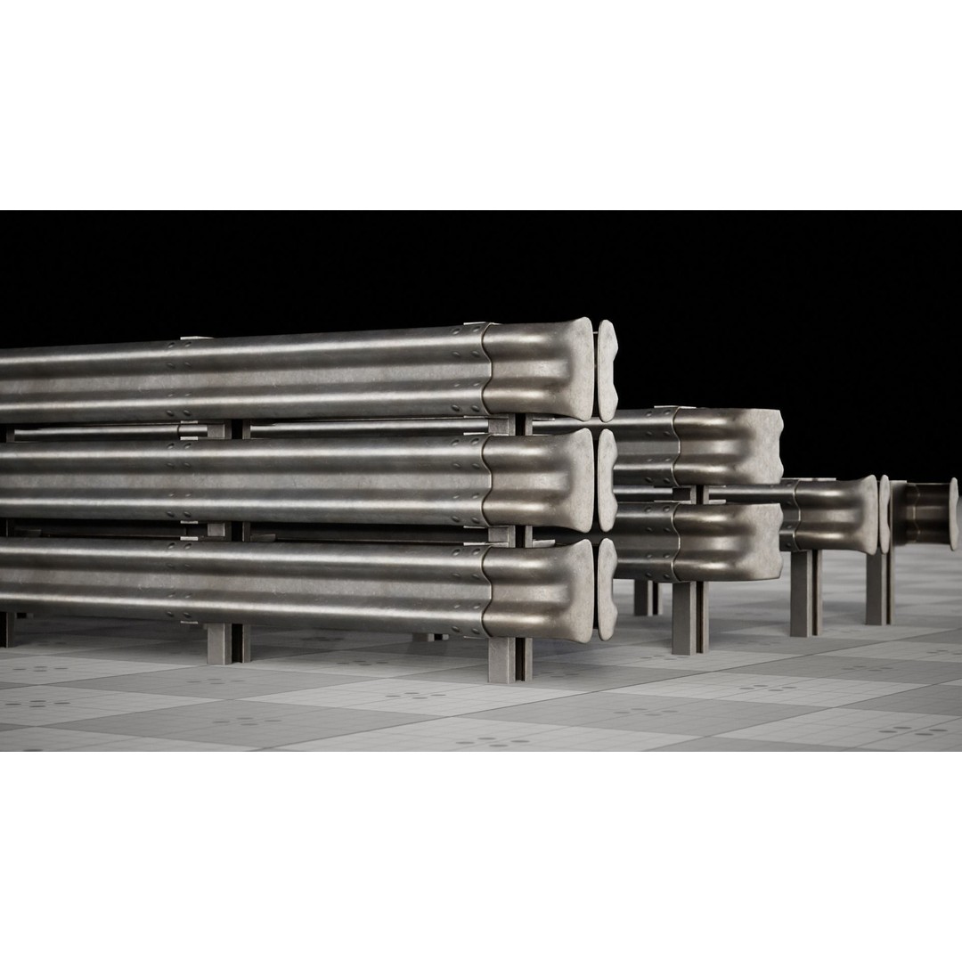 Realistic Road Fence 3D Model – Low Poly Game Asset, FBX - View 4