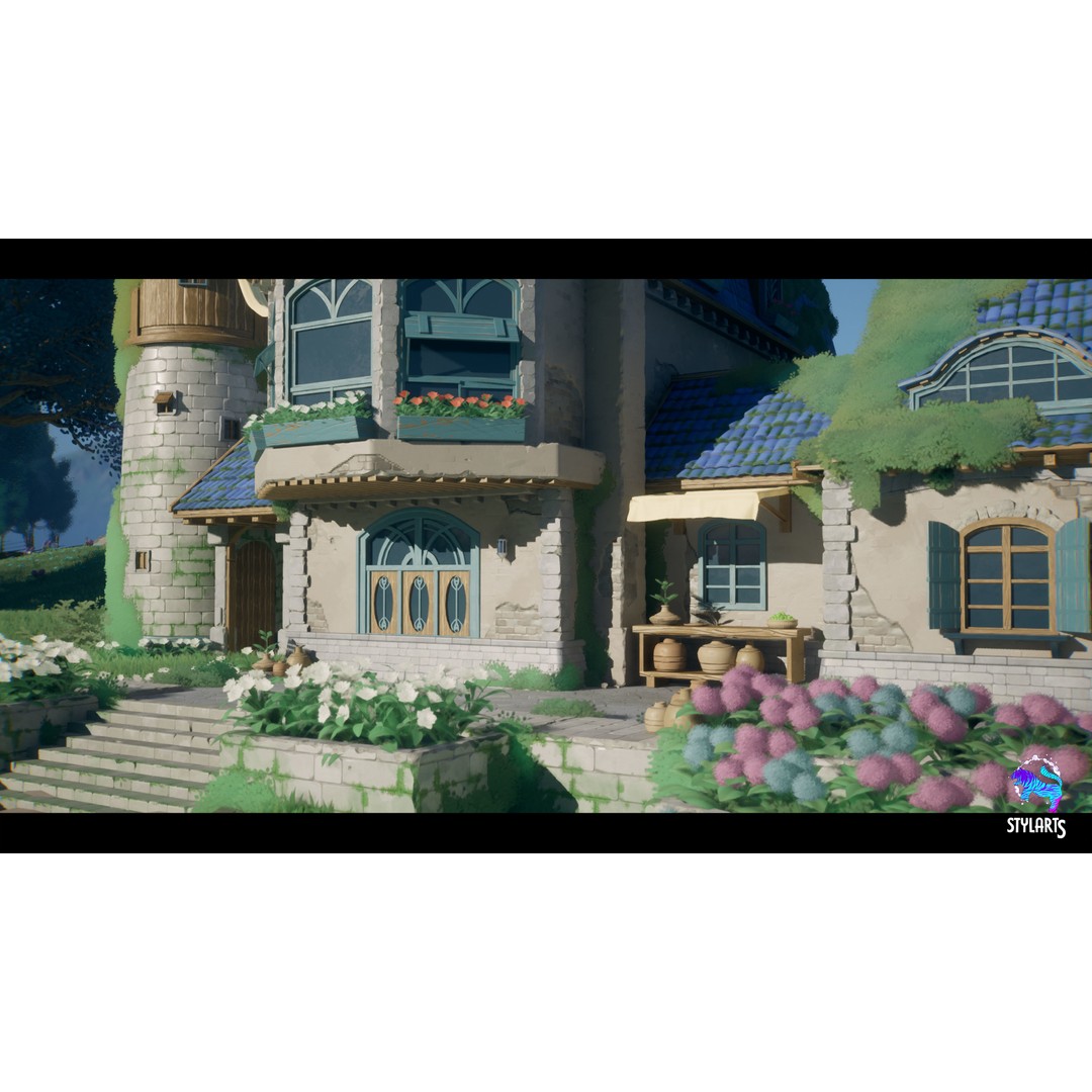 Stylized Azure Hillside 3D Model – Low Poly Game Asset, PBR - View 5