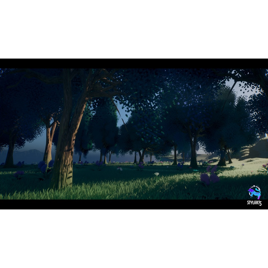 Stylized Azure Hillside 3D Model – Low Poly Game Asset, PBR - View 6