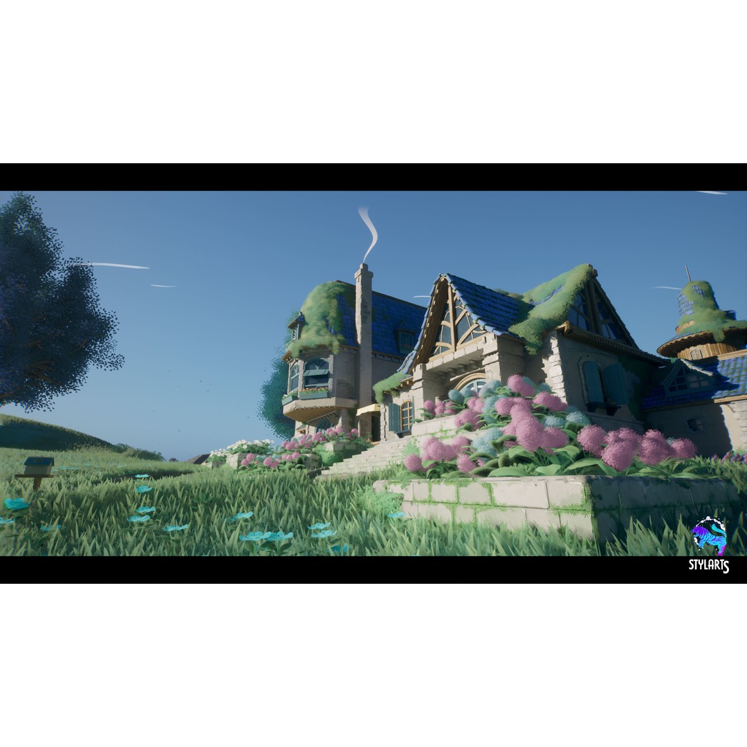 Stylized Azure Hillside 3D Model – Low Poly Game Asset, PBR - View 7