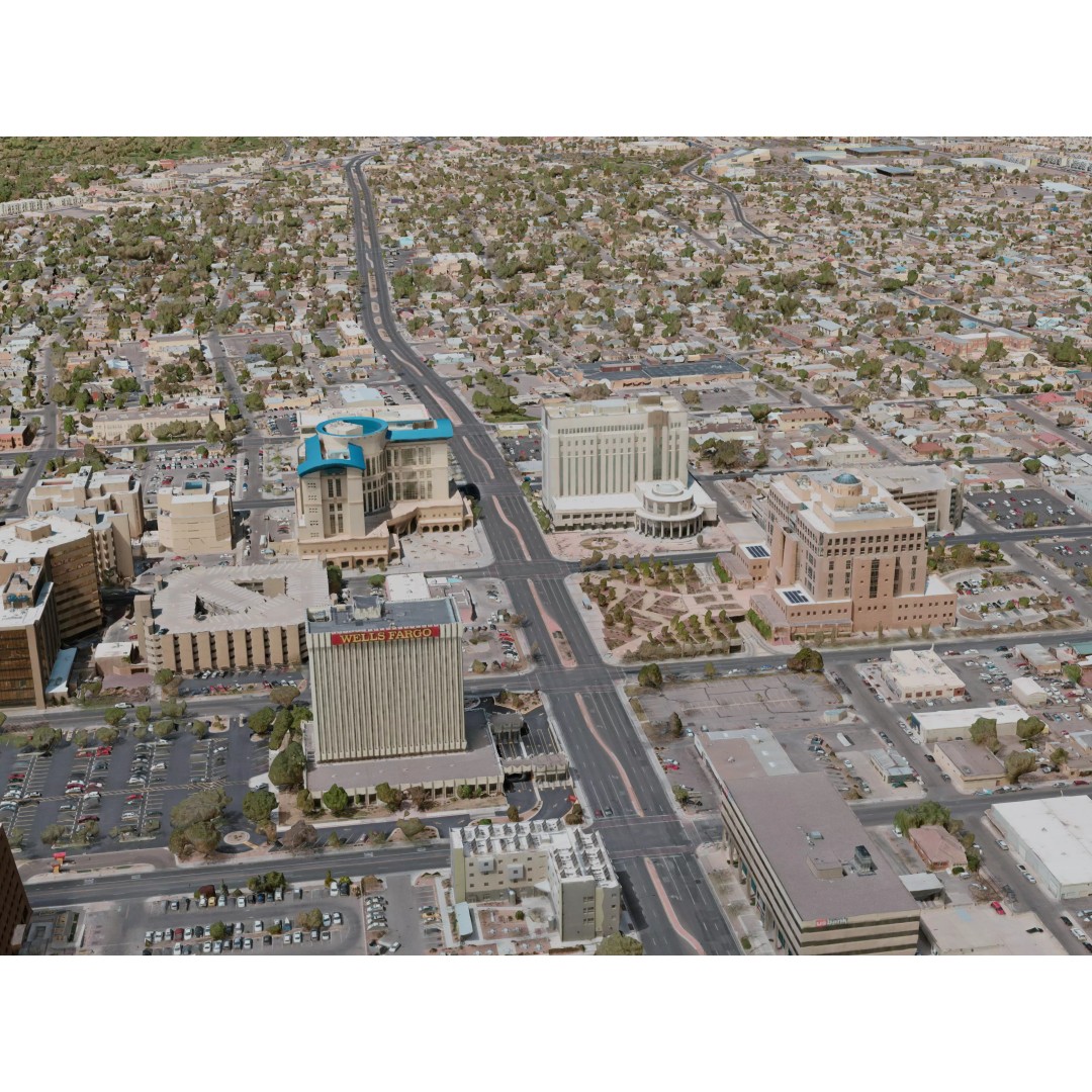 Albuquerque City 3D Model – Realistic Urban Landscape, Game Ready, FBX