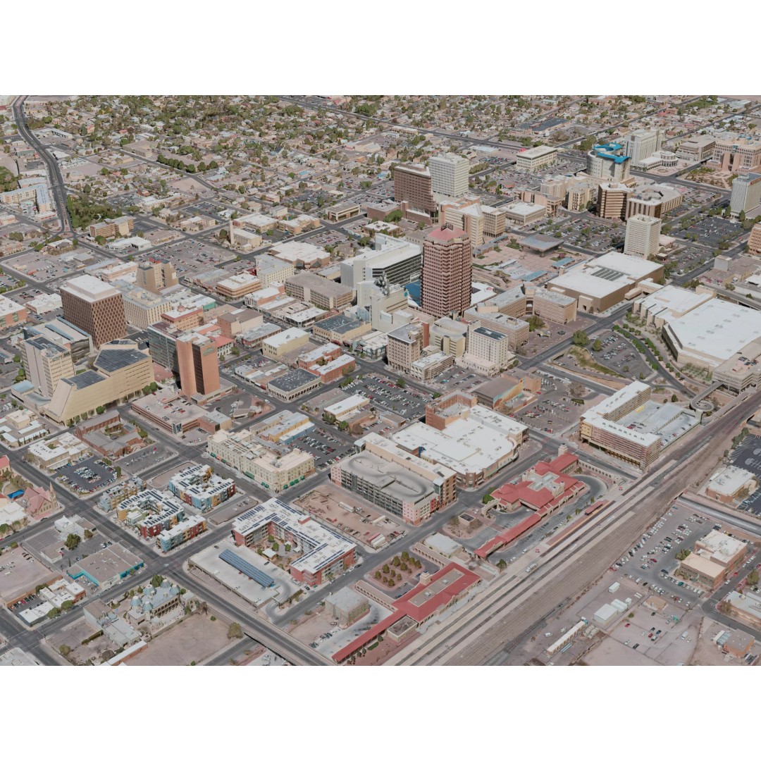 Albuquerque City 3D Model – Realistic Urban Landscape, Game Ready, FBX - View 2