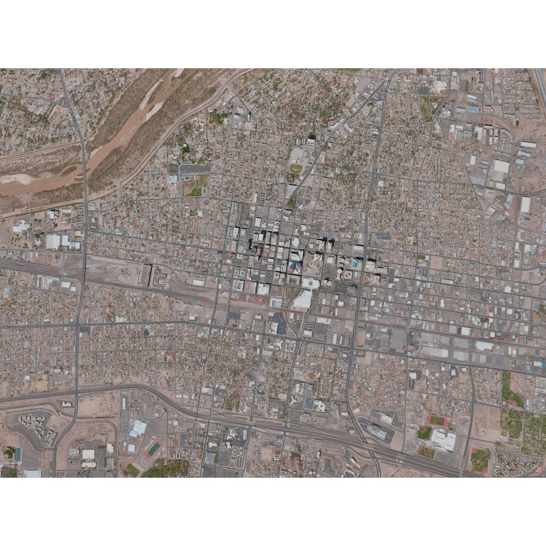 Albuquerque City 3D Model – Realistic Urban Landscape, Game Ready, FBX - View 3