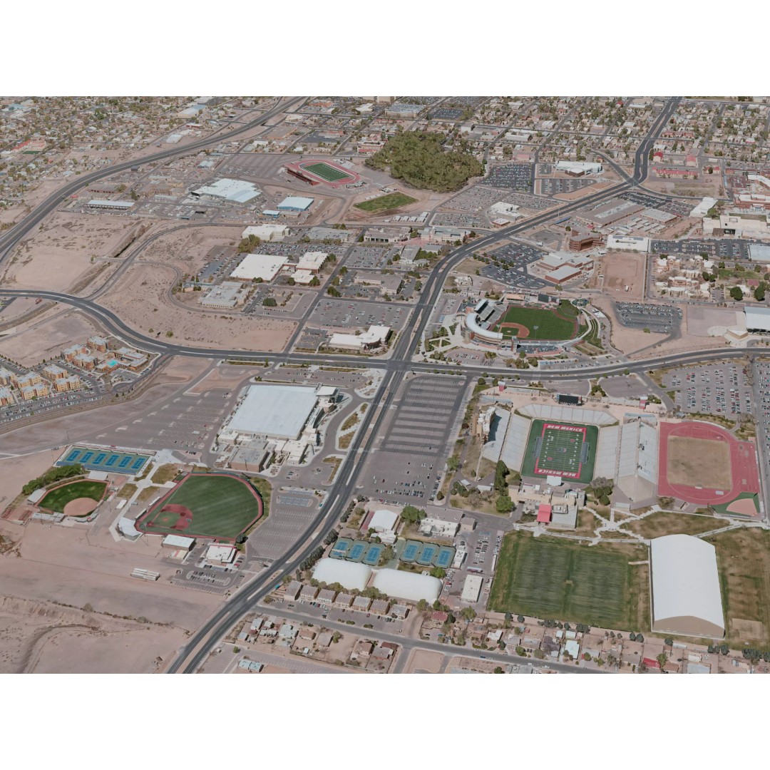 Albuquerque City 3D Model – Realistic Urban Landscape, Game Ready, FBX - View 6