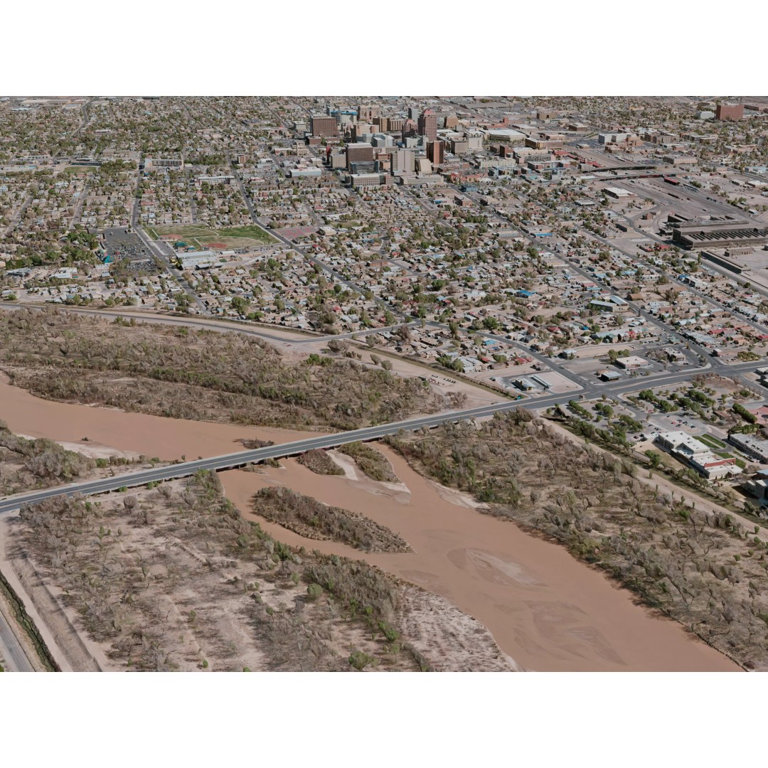 Albuquerque City 3D Model – Realistic Urban Landscape, Game Ready, FBX - View 7