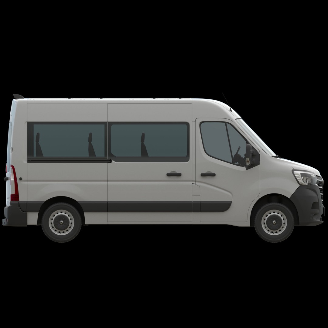 Renault Master 2020 Minibus 3D Model – Medium Roof, Game Ready, FBX - View 11