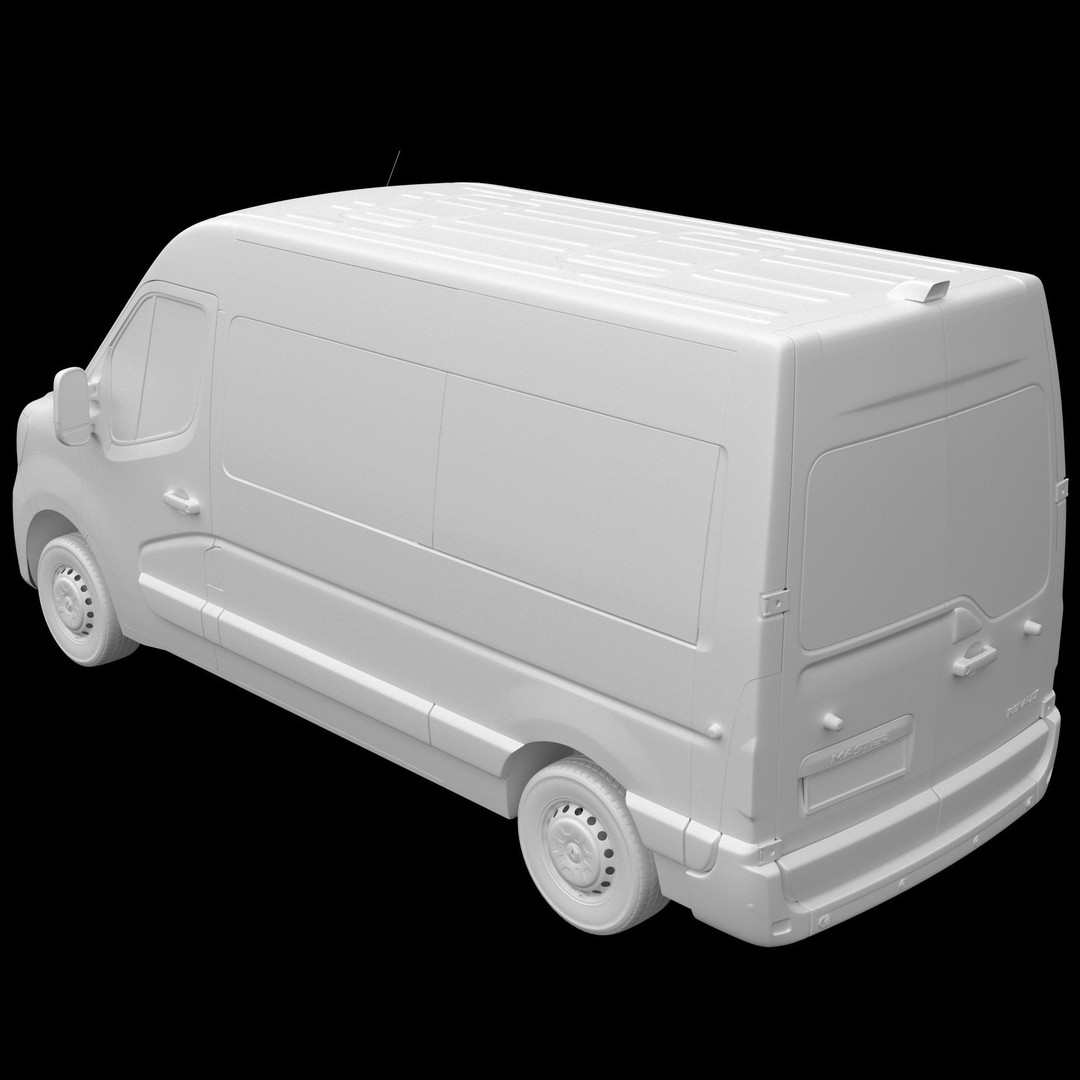 Renault Master 2020 Minibus 3D Model – Medium Roof, Game Ready, FBX - View 15
