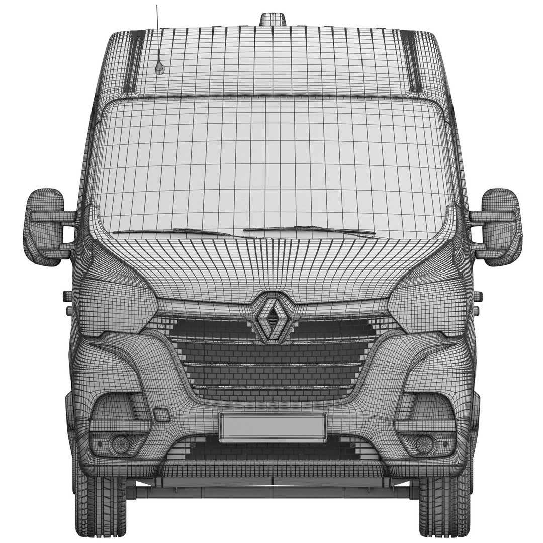 Renault Master 2020 Minibus 3D Model – Medium Roof, Game Ready, FBX - View 18