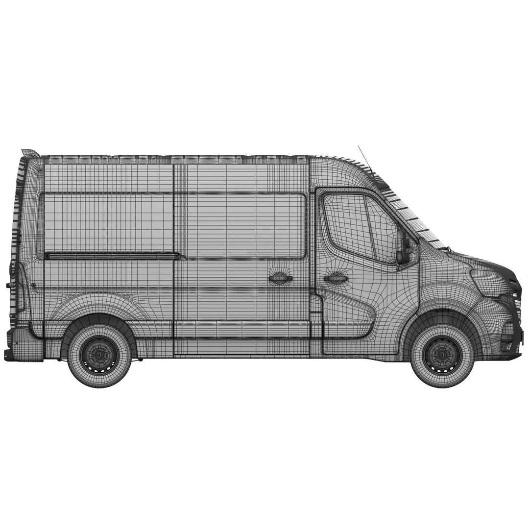 Renault Master 2020 Minibus 3D Model – Medium Roof, Game Ready, FBX - View 20