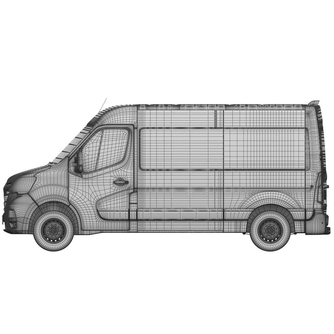 Renault Master 2020 Minibus 3D Model – Medium Roof, Game Ready, FBX - View 21