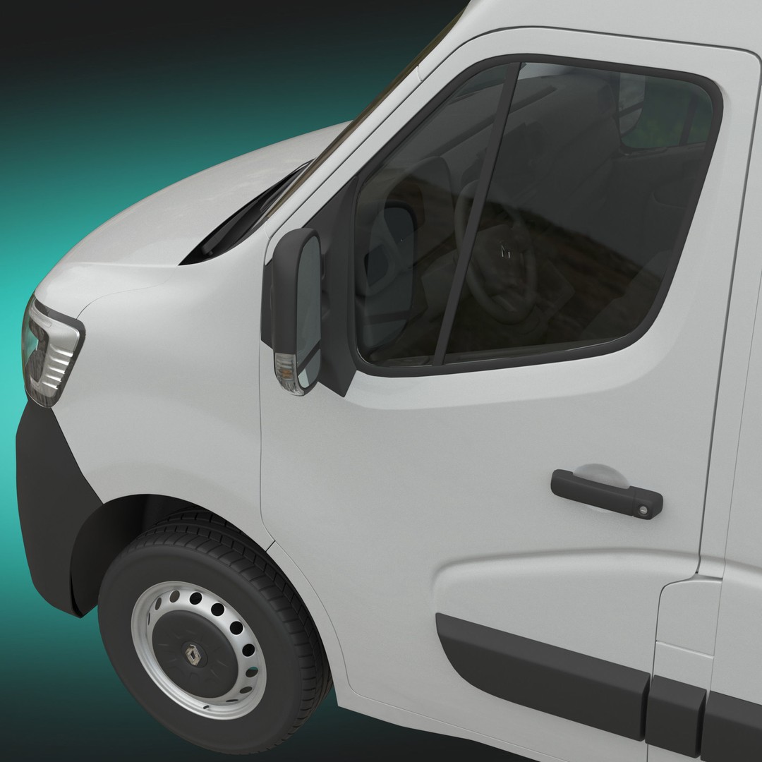 Renault Master 2020 Minibus 3D Model – Medium Roof, Game Ready, FBX - View 8