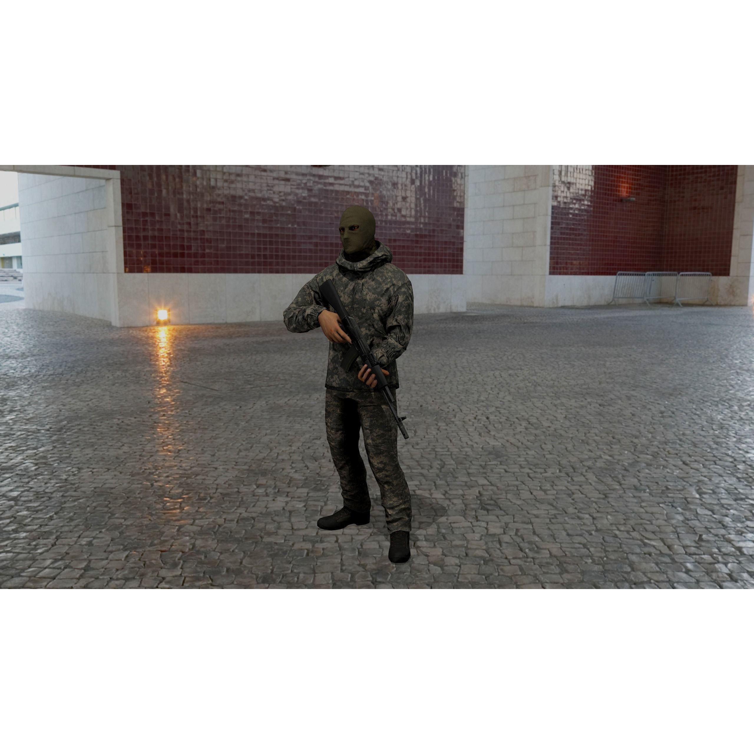 Terrorist - Low-Poly Game-Ready 3D Model - View 17