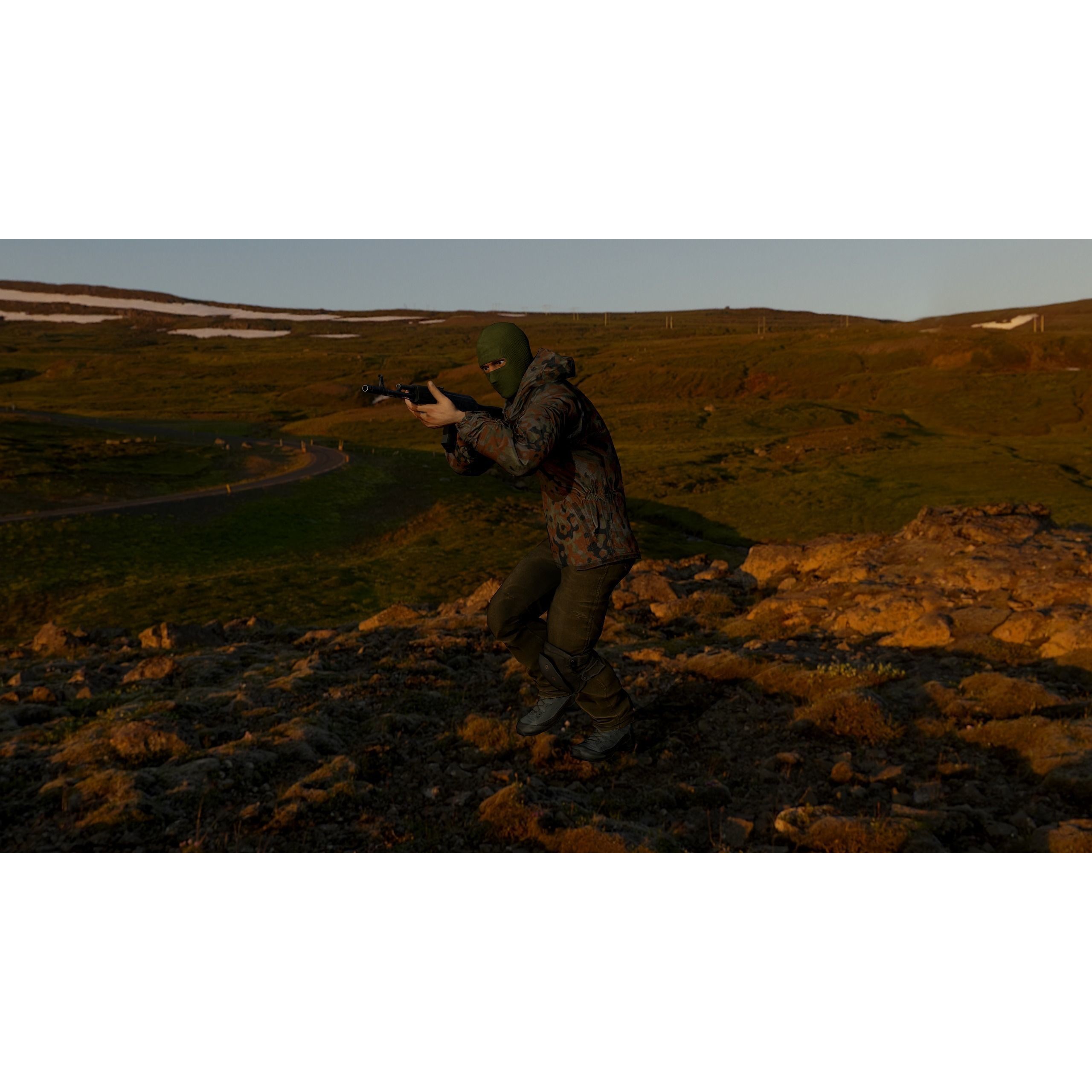 Terrorist - Low-Poly Game-Ready 3D Model - View 22