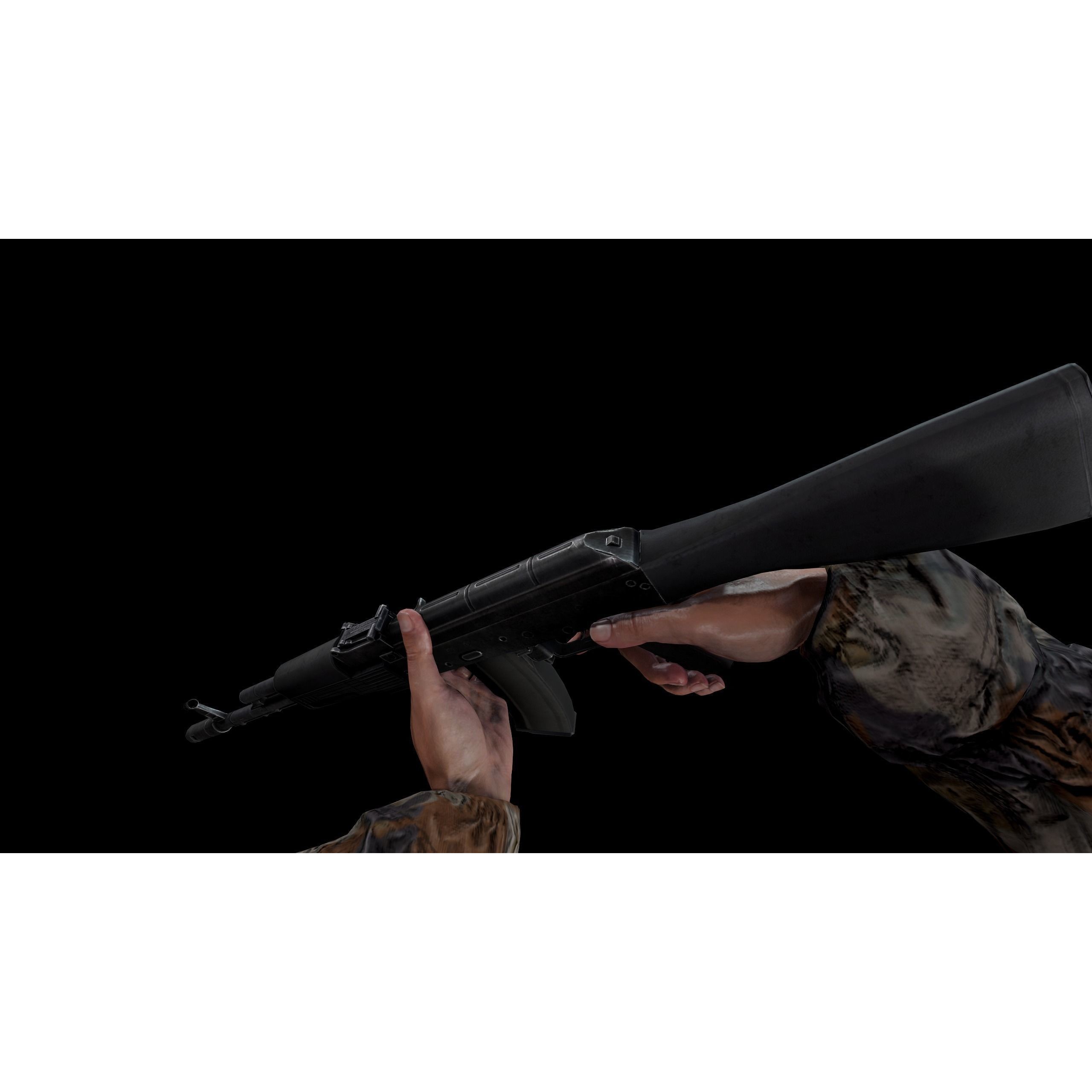 Terrorist - Low-Poly Game-Ready 3D Model - View 23